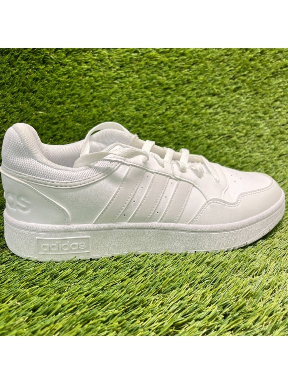 Adidas Hoops 3.0 Low Womens Size 9 White Athletic Walking Leather Shoes Sneakers